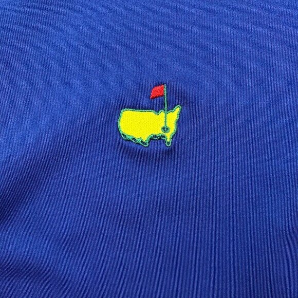 Masters Tech Men Shirt Small Blue Green Polo Golf Stretch Polyester Spandex 2015 - Picture 3 of 9